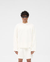 Waffle Long Sleeve T-Shirt - Flat White