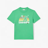 Washed Effect Tennis Print T-Shirt